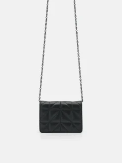 Leather Bi-Fold Card Holder in Pixel - Black