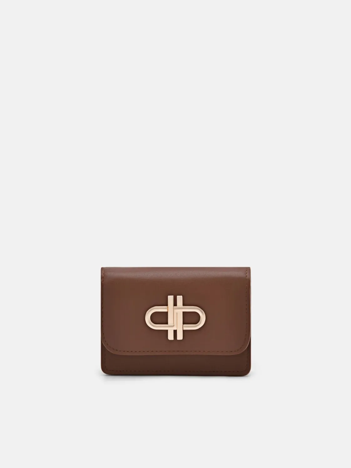 Leather Bi-Fold Card Holder - Brown