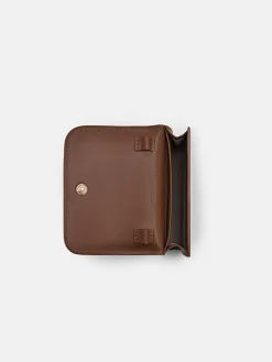 Leather Bi-Fold Card Holder - Brown