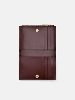 Leather Bi-Fold Wallet - Wine