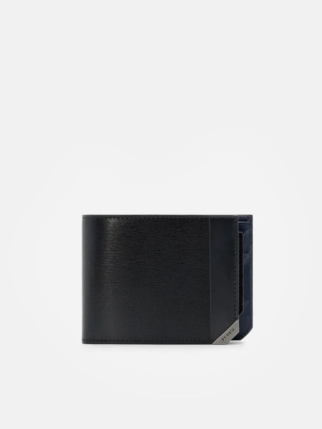 Leather Bi-Fold Wallet with Insert - Black