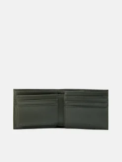 Leather Bi-Fold Wallet with Insert - Military Green
