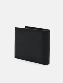 Leather Bi-Fold Wallet with Insert - Black