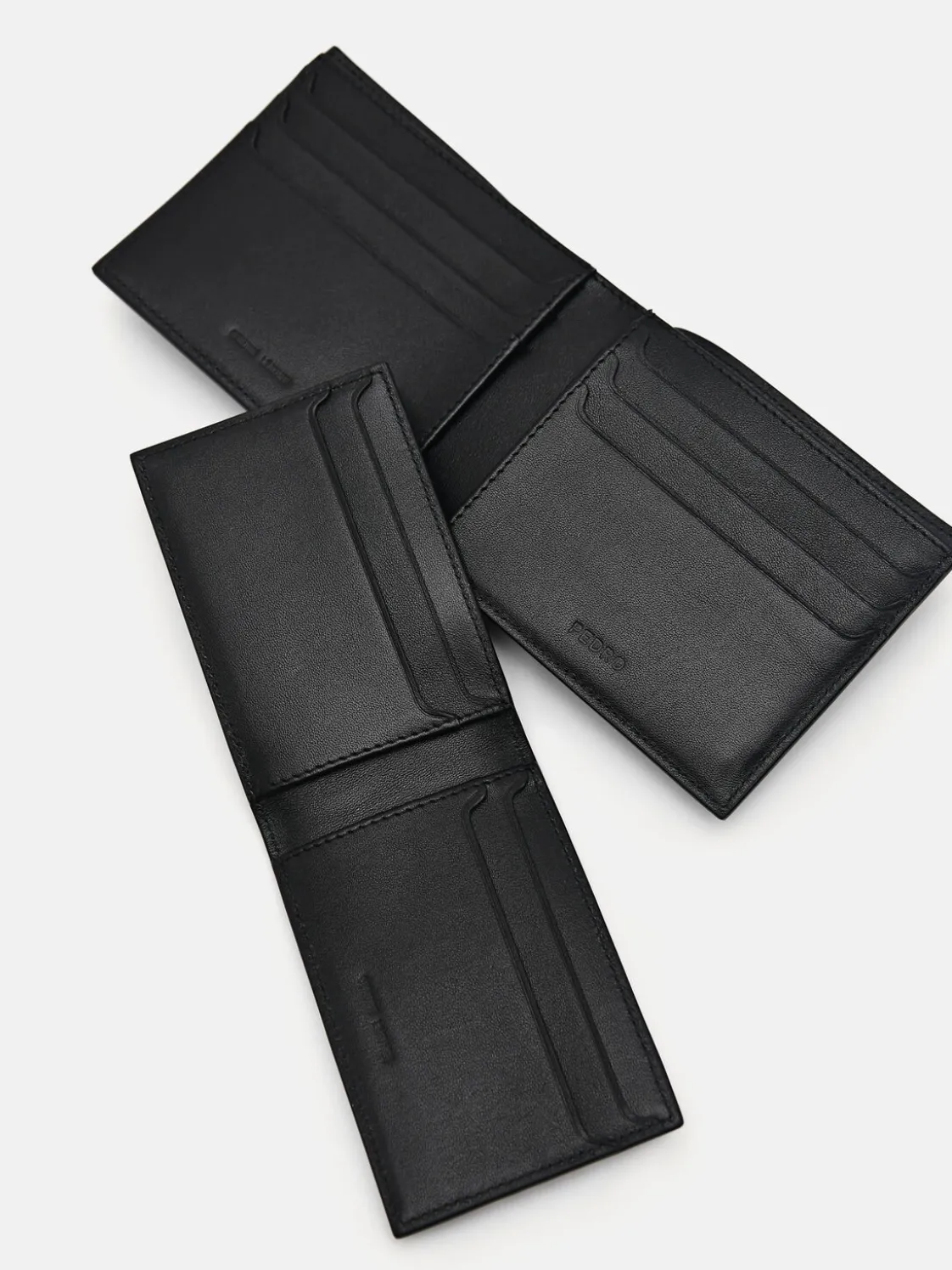 Leather Bi-Fold Wallet with Insert - Black