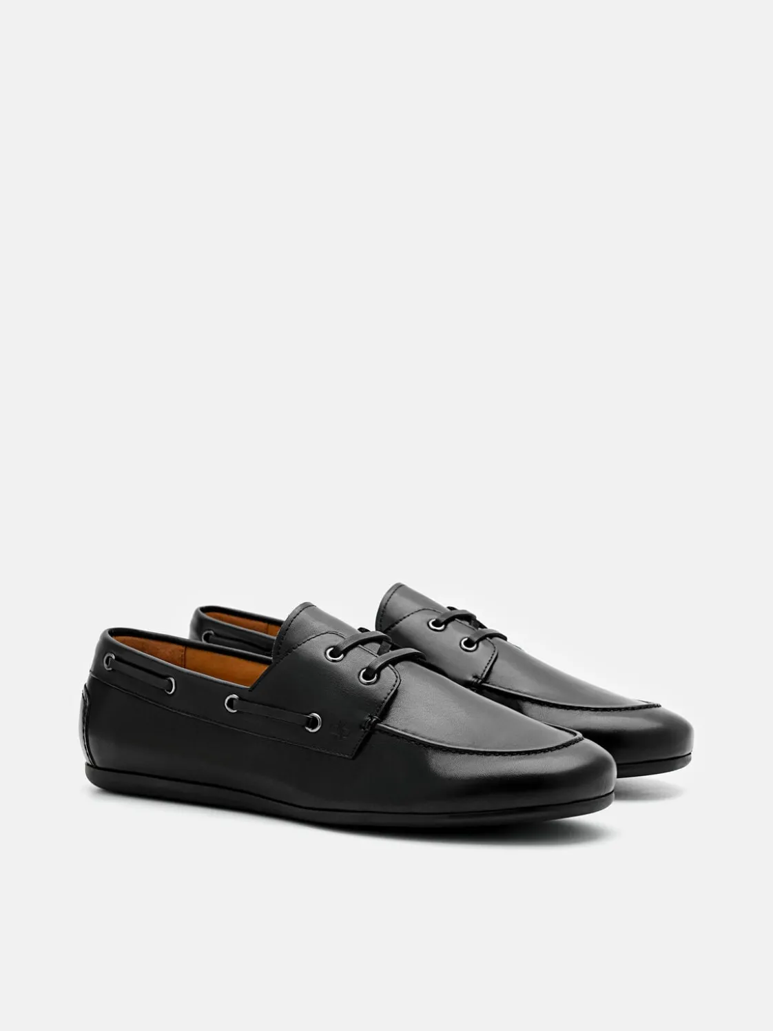 Leather Boat Shoes - Black