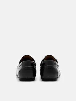Leather Boat Shoes - Black