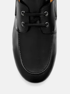 Leather Boat Shoes - Black