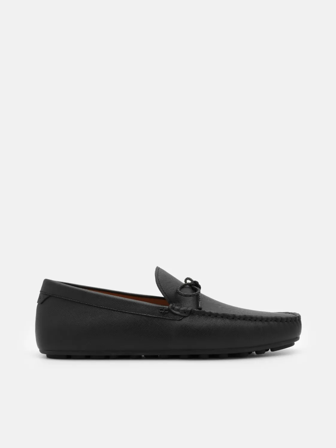 Leather Bow Driving Shoes - Black