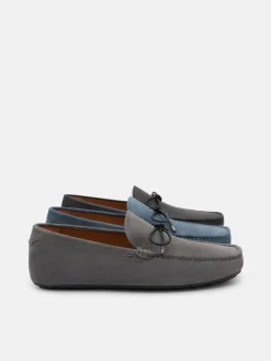 Leather Bow Driving Shoes - Black
