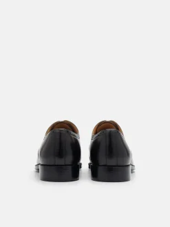 Leather Brogue Oxford Shoes - Dark Brown