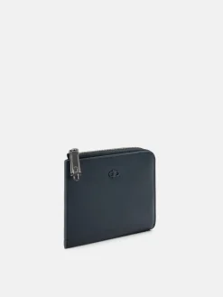 Leather Card Holder - Navy