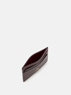 Leather Card Holder - Wine
