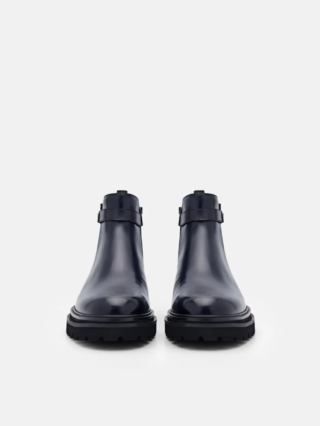 Leather Chelsea Boots - Navy