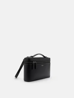 Leather Clutch Bag - Black