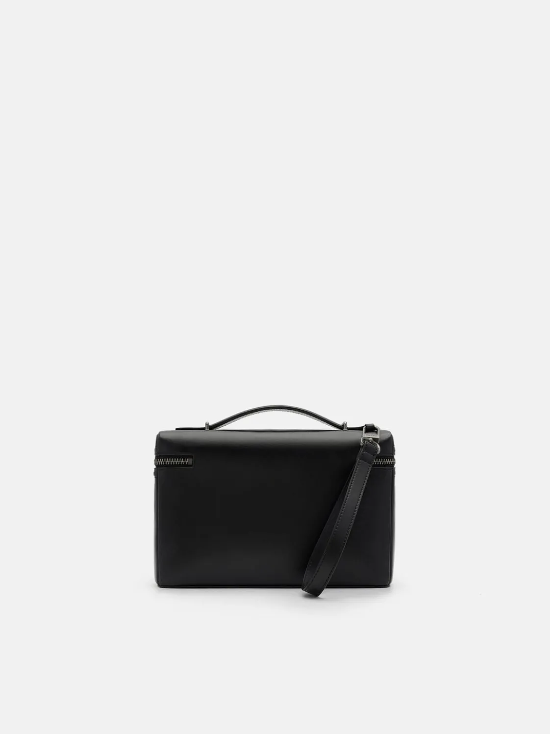 Leather Clutch Bag - Black
