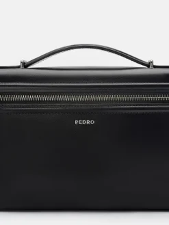Leather Clutch Bag - Black