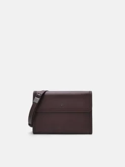 Leather Clutch Bag - Mahogany