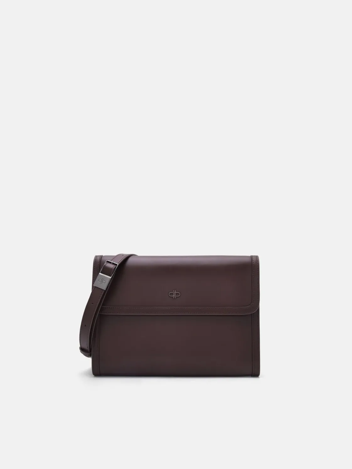 Leather Clutch Bag - Mahogany
