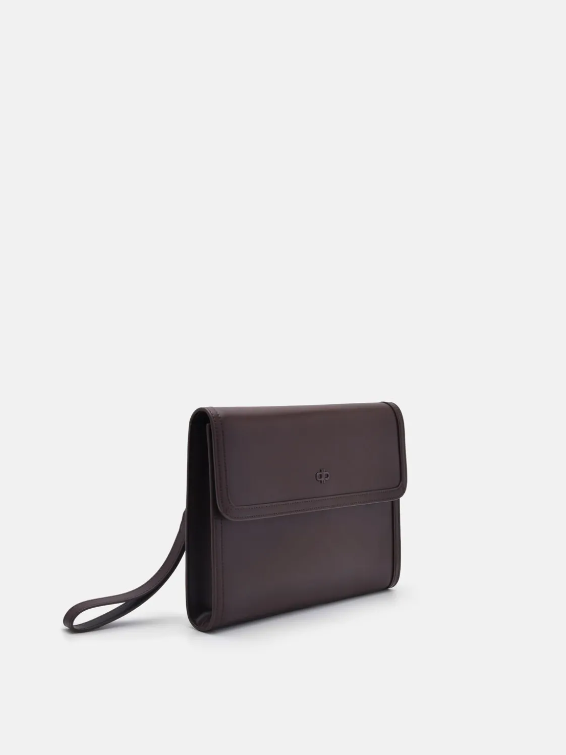 Leather Clutch Bag - Mahogany