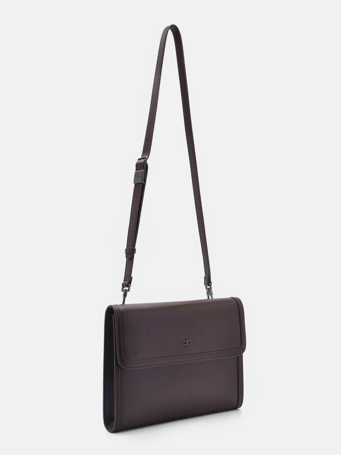 Leather Clutch Bag - Mahogany