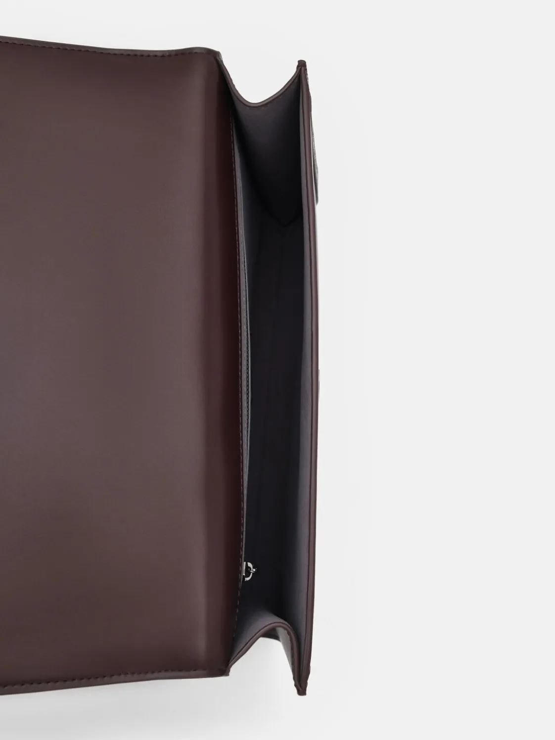 Leather Clutch Bag - Mahogany