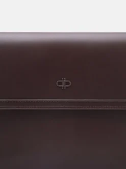 Leather Clutch Bag - Mahogany
