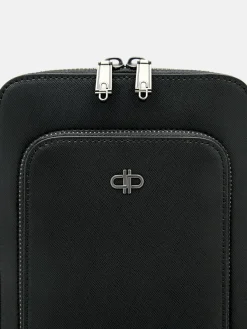 Leather Crossbody Bag - Black