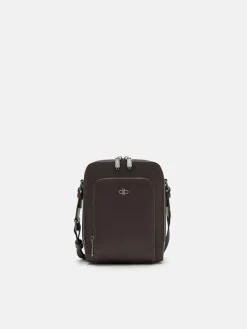 Leather Crossbody Bag - Dark Brown