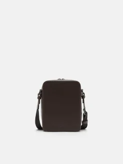 Leather Crossbody Bag - Dark Brown