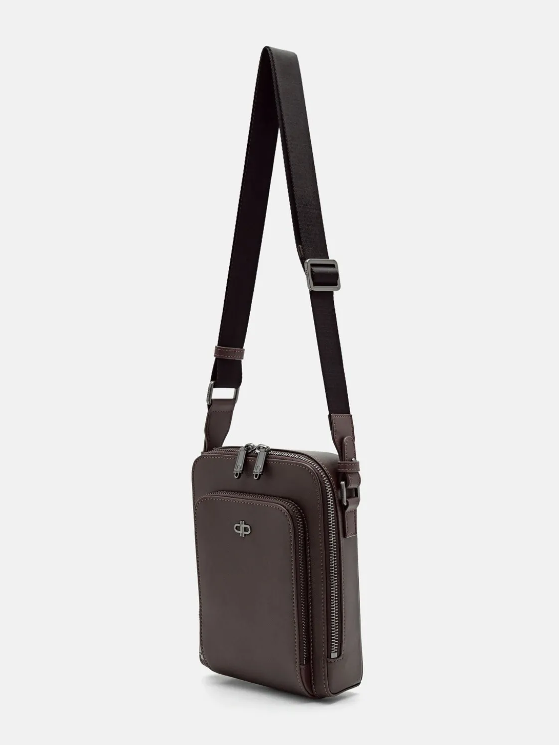 Leather Crossbody Bag - Dark Brown