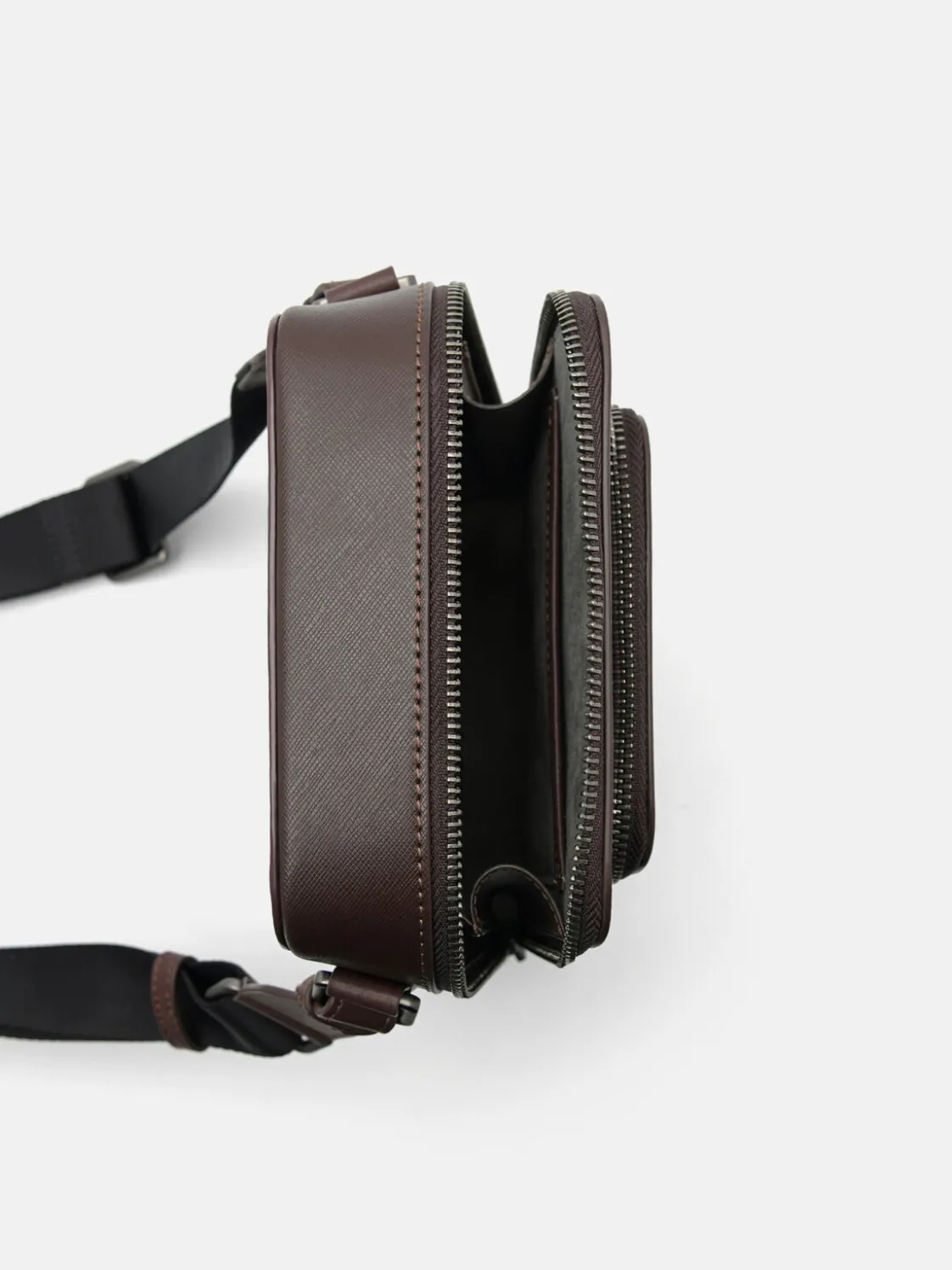 Leather Crossbody Bag - Dark Brown