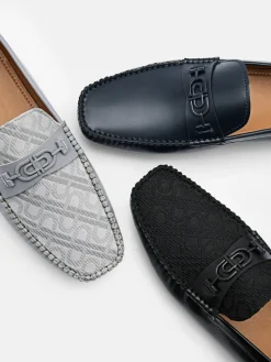 Leather Driving Shoes - Grey