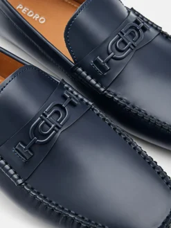 Leather Driving Shoes - Navy