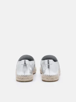 Leather Espadrilles - Silver
