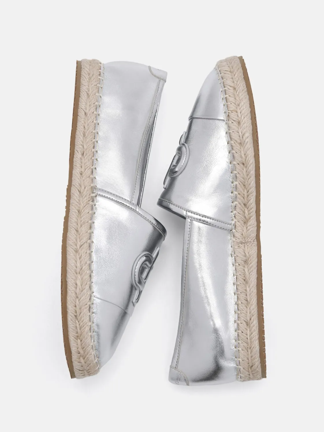 Leather Espadrilles - Silver