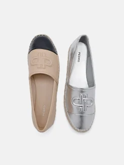 Leather Espadrilles - Silver