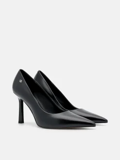 Leather Heel Pumps - Black