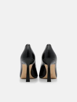 Leather Heel Pumps - Black