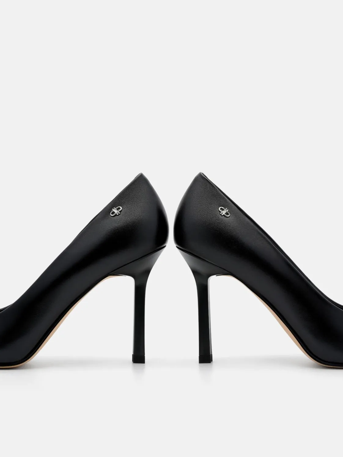 Leather Heel Pumps - Black