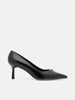 Leather Heel Pumps - Black