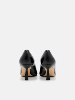 Leather Heel Pumps - Black