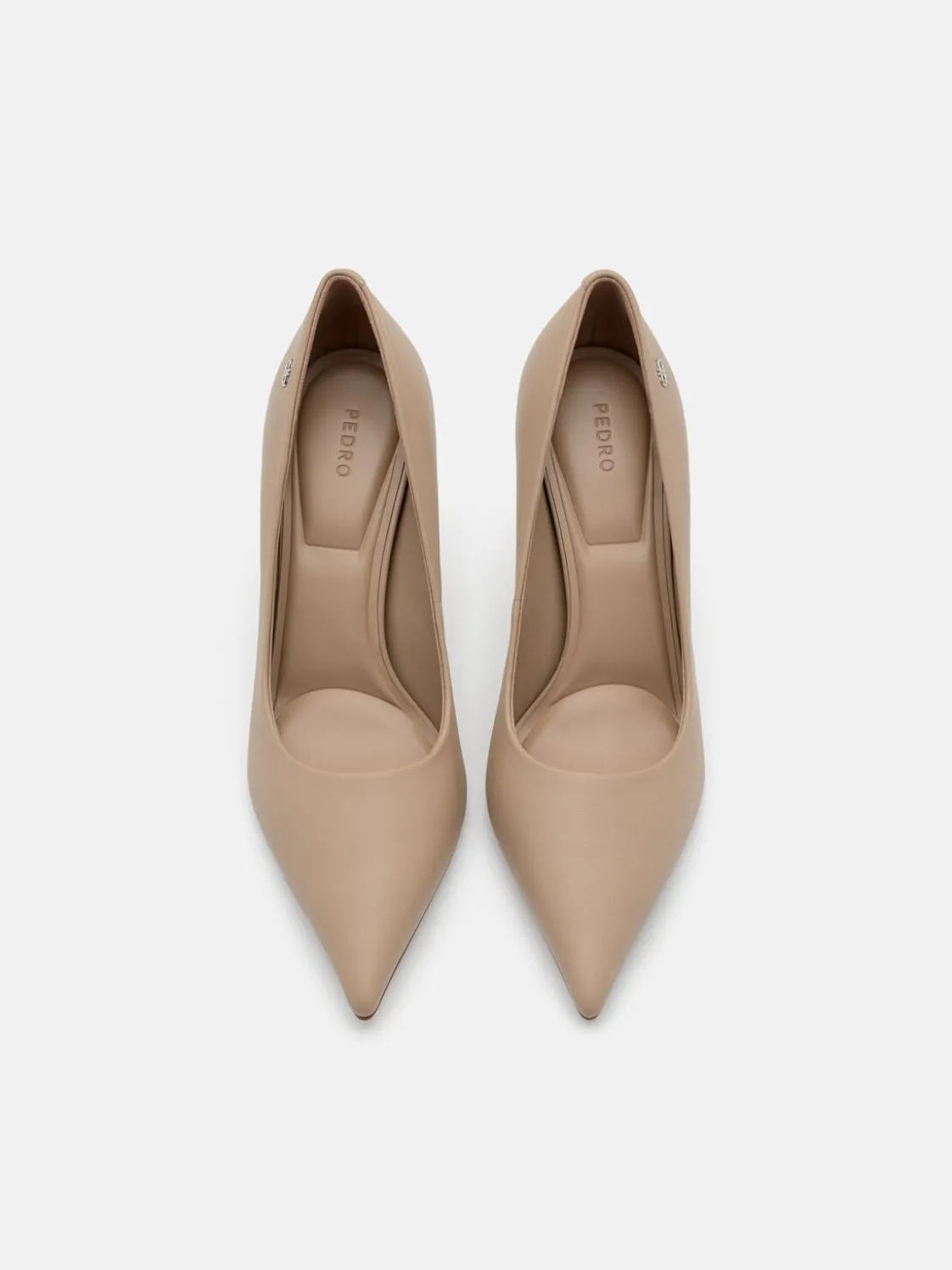 Leather Heel Pumps - Taupe