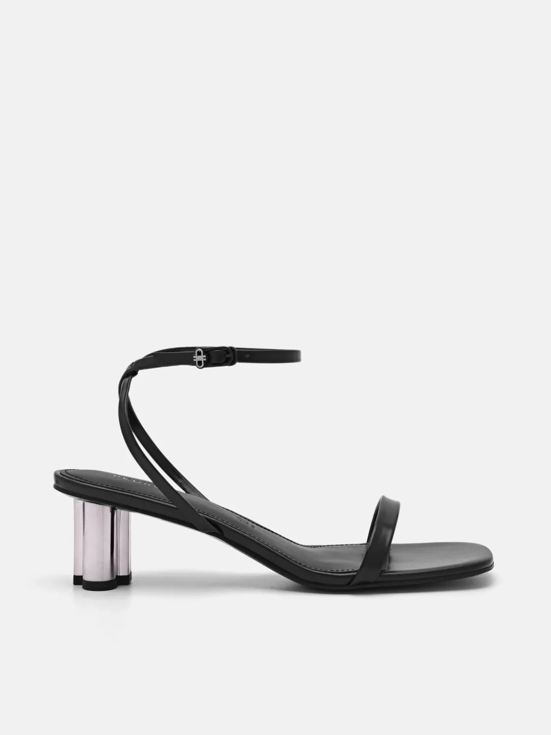 Leather Heel Sandals - Black