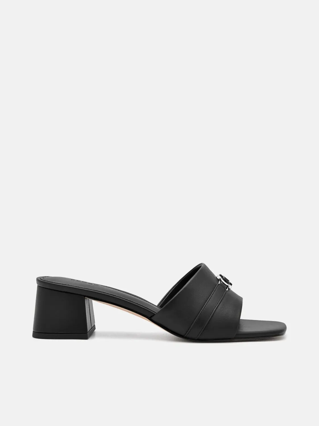 Leather Heel Sandals - Black