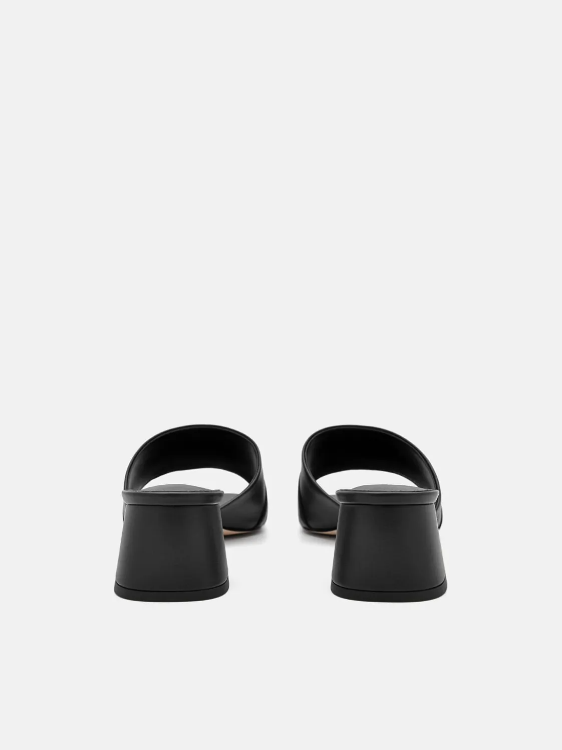 Leather Heel Sandals - Black
