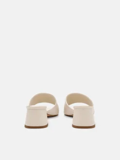 Leather Heel Sandals - Chalk