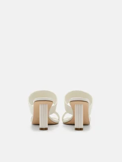 Leather Heel Sandals - Chalk