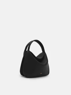 Leather Hobo Bag - Black