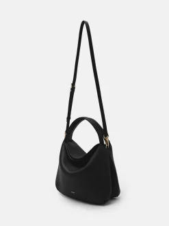 Leather Hobo Bag - Black