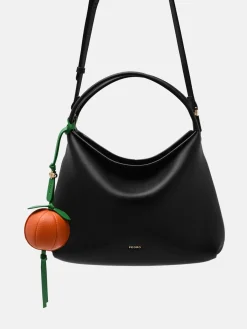 Leather Hobo Bag - Black